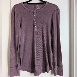 aerie Real Soft Long Sleeve Henley Top